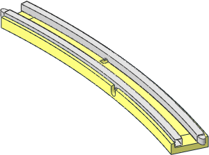 Train Track 12V Curved Insert Type 2 with Plug Sockets