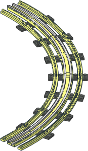 Train Track 12V Slotted Curved (Complete 4 Segments) Train Track 12V Slotted Curved (Complete 4 Segments)