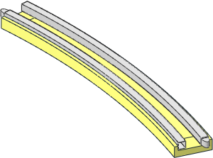 Train Track 12V Curved Insert Type 2 without Plug Sockets