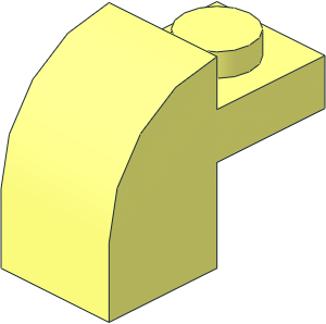 =Brick  2 x  1 x  1.333 with Curved Top