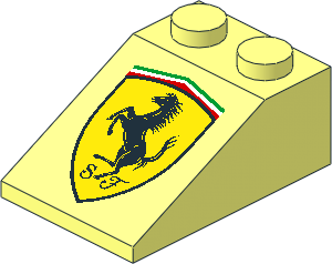 Slope Brick 33  3 x  2 with Logo Ferrari Badge Rounded Pattern