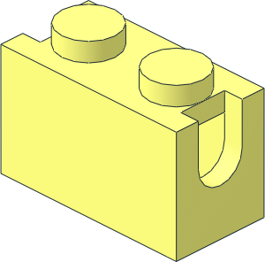 Brick  1 x  2 with Digger Bucket Arm Holder