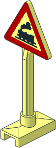 Roadsign Triangular Type 1 with Locomotive on Rail Pattern