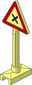 Roadsign Triangular Type 2 with Dangerous Intersection Pattern