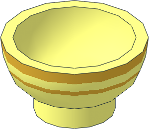 Minifig Rice Bowl with Metallic Gold Stripes Pattern Minifig Rice Bowl with Metallic Gold Stripes Pattern