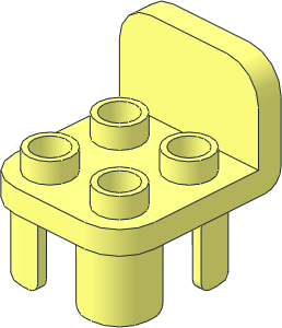 Duplo Chair with 4 Studs and Rounded Backrest Duplo Chair with 4 Studs and Rounded Backrest