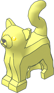 Animal Cat Standing Looking Forward with Yellow Eyes and Dark Bluish Grey Nose and Mouth Pattern