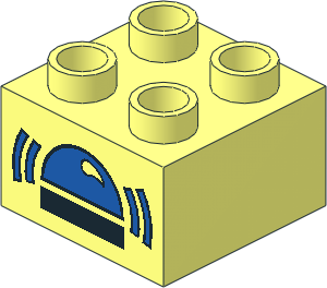 Duplo Brick  2 x  2 with Siren Pattern