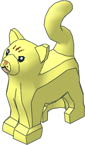 Animal Cat Standing Looking Forward with Black Eyes, Tan Chin, Nougat Nose and Reddish Brown Stripes on Forehead Pattern