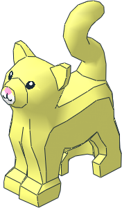 Animal Cat Standing Looking Forward with White Muzzle and Bright Pink Nose Pattern