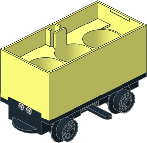 Train Battery Box Car with Three Contact Holes, Black Switch Lever and Black Wheels (Complete) Train Battery Box Car with Three Contact Holes, Black Switch Lever and Black Wheels (Complete)