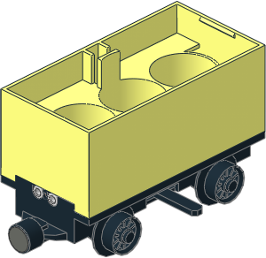 Train Battery Box Car with Three Contact Holes, Black Switch Lever, Black Wheels and Magnets (Complete) Train Battery Box Car with Three Contact Holes, Black Switch Lever, Black Wheels and Magnets (Complete)