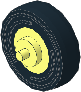 Wheel Centre with Stub Axles with Tyre 4/ 80 x 8 Single Smooth Type 2