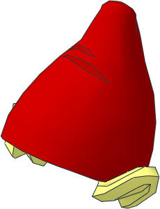 Minifig Hat Elf with Pointy Ears with Red Top Pattern