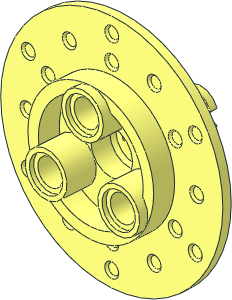 Technic Steering Wheel Hub with Brake Disc and  3 Pegholes