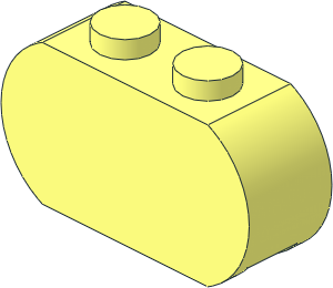 Brick  1 x  3 x  1.333 with Rounded Ends Brick  1 x  3 x  1.333 with Rounded Ends