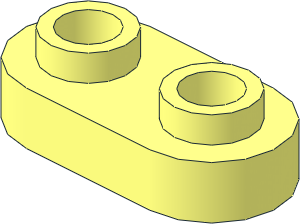 Plate  1 x  2 with Round Ends and 2 Open Studs