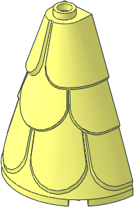 Cone  4 x  2 x  4 Half with Roof Tiles