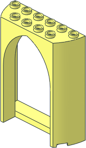 Panel  2 x  6 x  6  with Pointed Arch Opening and Rounded Sides