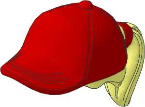 Minifig Hair with Ponytail and Red Baseball Cap Pattern