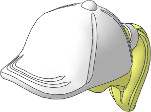 Minifig Hair with Ponytail and White Baseball Cap Pattern