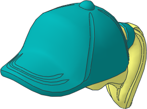 Minifig Hair with Ponytail and Dark Turquoise Baseball Cap Pattern