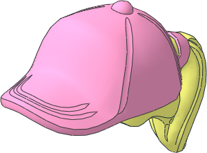 Minifig Hair with Ponytail and Bright Pink Baseball Cap Pattern