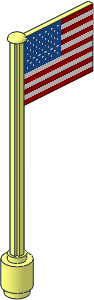 Flag on Flagpole Type 5 with United States Flag Sticker