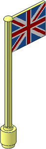 Flag on Flagpole Type 5 with United Kingdom Flag Sticker