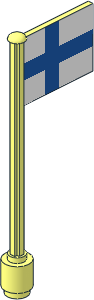 Flag on Flagpole Type 5 with Finland Flag Sticker