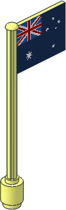 Flag on Flagpole Type 5 with Australia Flag Sticker