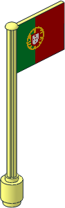 Flag on Flagpole Type 5 with Portugal Flag Sticker