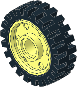 Wheel Rim  8 x 18 with Deep Centre Groove, Deep Spokes and Peghole with Tyre  7/ 45x 17 Offset Tread with Middle Band