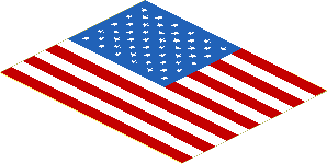 Sticker  2.4 x  3 with United States Flag