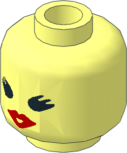 Minifig Head Female with Red Lips, Open Mouth and Thick Eyelashes Pattern