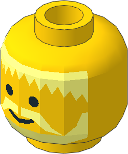 ~Minifig Head with Messy Hair, Moustache, and Beard Pattern (Obsolete) ~Minifig Head with Messy Hair, Moustache, and Beard Pattern (Obsolete)