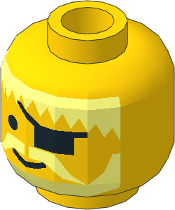 ~Minifig Head with Messy Hair, Beard and Eye Patch Pattern (Obsolete) ~Minifig Head with Messy Hair, Beard and Eye Patch Pattern (Obsolete)