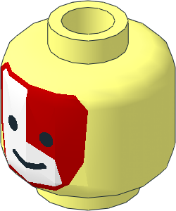 Minifig Head with Islander White/Red Painted Face Pattern