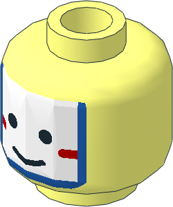 Minifig Head with Islander White/Blue Painted Face Pattern