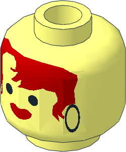 Minifig Head with Ice Planet Female Red Hair Pattern