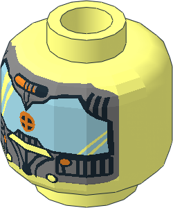 Minifig Head with Large Blue Mask Pattern