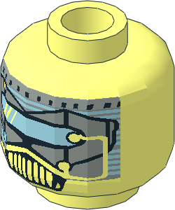 Minifig Head with Small Blue Mask Pattern