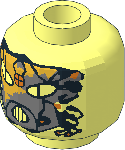 Minifig Head with Silver Mask and Mouth Grille Pattern