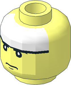 Minifig Head with Pursed Lips and White Forehead Pattern