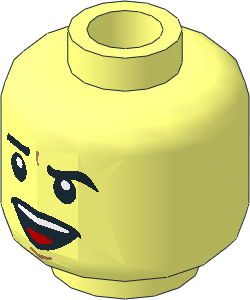 Minifig Head with Open Smiling Mouth, Teeth and Tounge Pattern