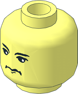 Minifig Head with HP Vincent Crabbe/Ron Weasley 2-Sided Pattern