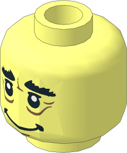 Minifig Head with HP Rubeus Hagrid with Wrinkles Pattern