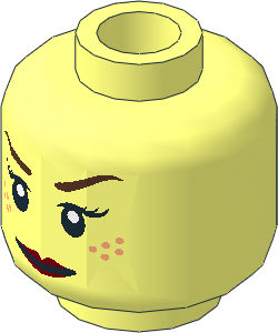 Minifig Head Female with Smiling / Scared 2-Sided Pattern