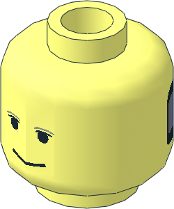 Minifig Head with SW Grey Eyebrows & Implant 2-Sided Pattern