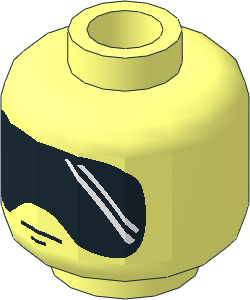 Minifig Head with SW Scout Trooper Black Visor Pattern